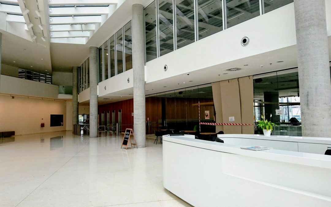 An empty FoH reception area in a building